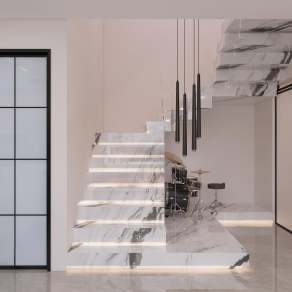 现代玻璃扶手楼梯3D模型下载